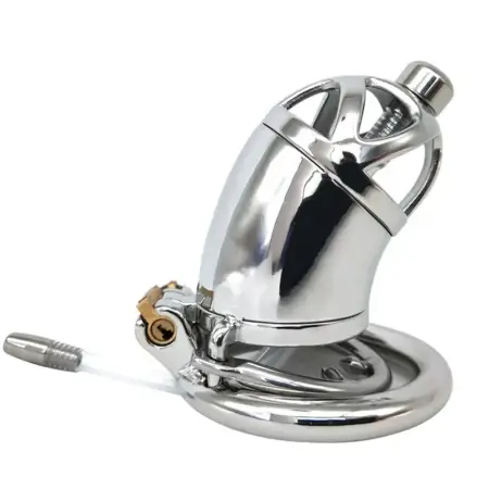 7cm Metal Male Cock Cage Lock Penis in Cage with Keyholder+clasp Man Chastity Cage with Cock Ring for Male