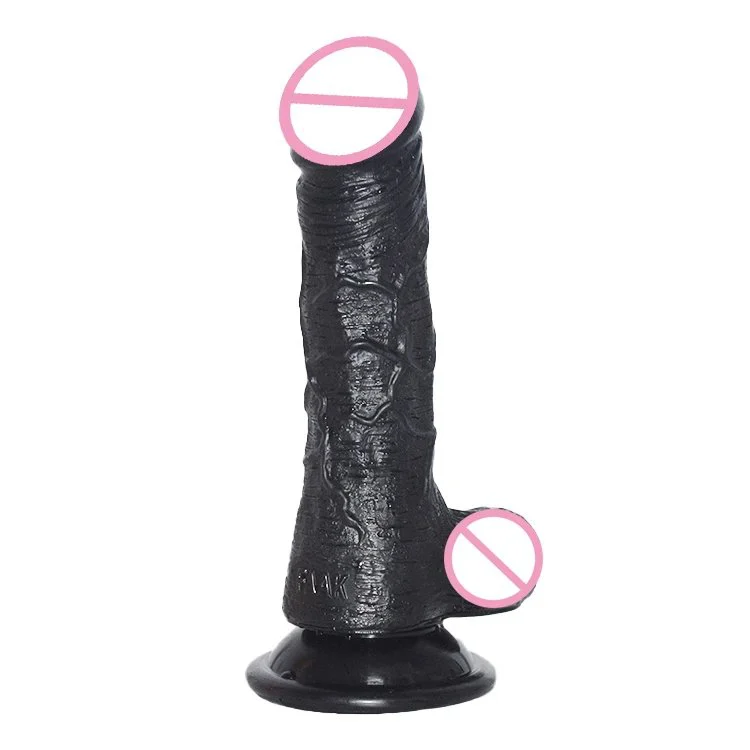7.67 Inch Strap on Dildo Rubber Penis Sex Toy Shop 19.5cm Black Dildo with Belt Strap on Penis