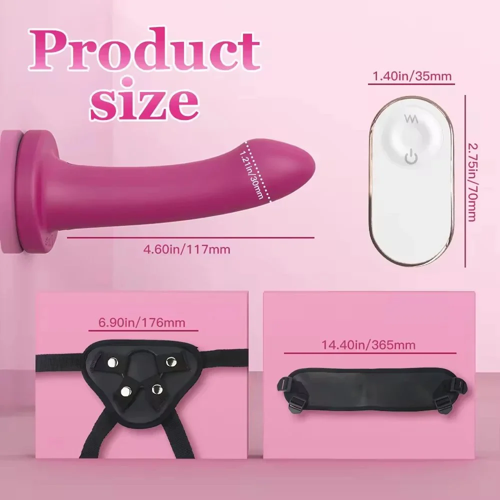 Remote Control Strapless Strap on Vibrator Silicone Lesbian Vibrator Type for Women