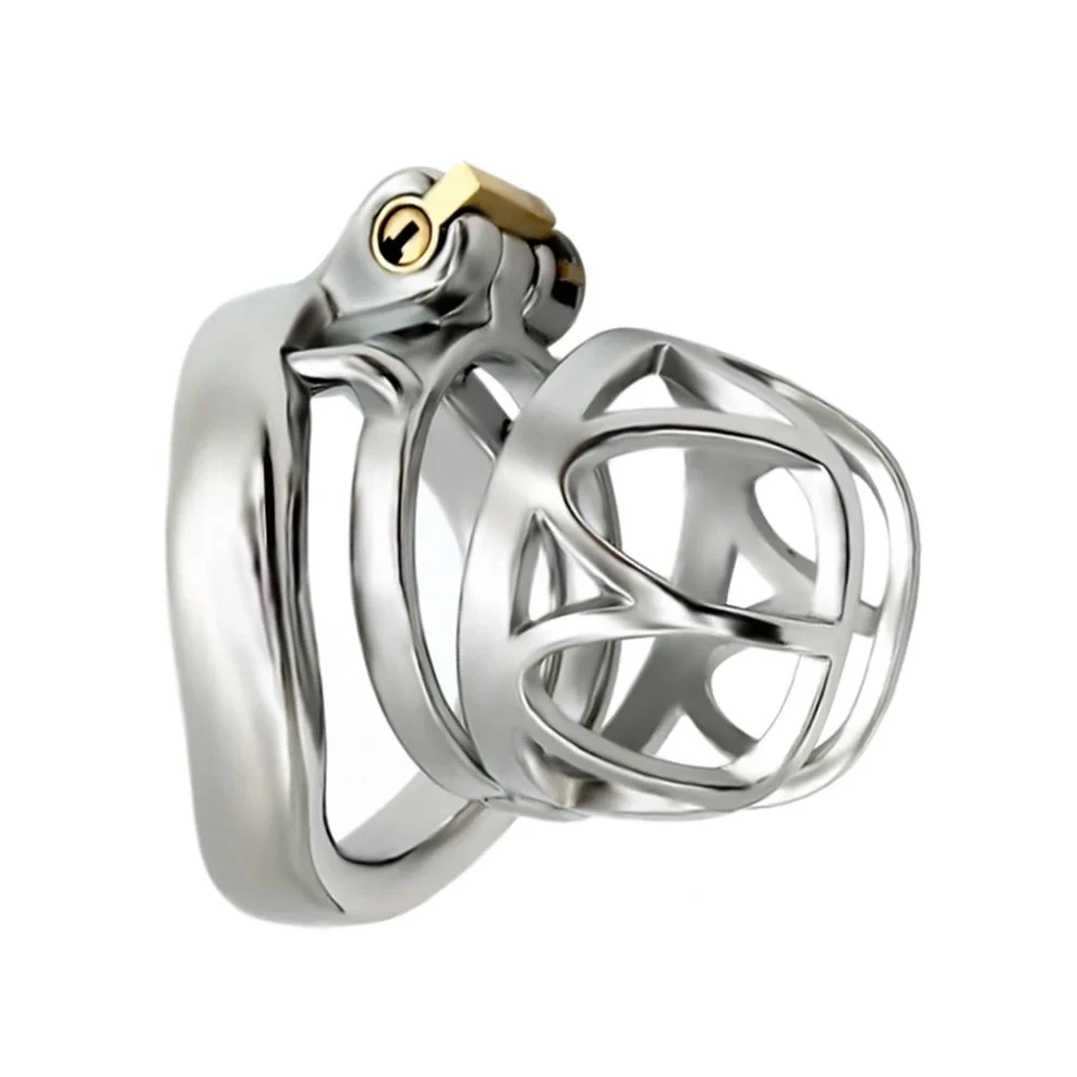 Adult Store Stainless Steel Imitated Crown Special Design Fetish Lover Male Chastity Device Arc Ring Cock Cage for Man