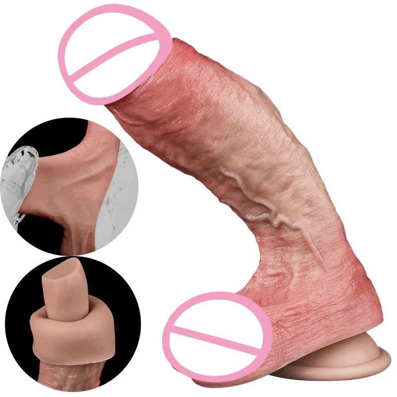 Realistic Dildo Double Layer Silicone Penis Sex Toys for Woman Man Anal Plug Suction Cup Dick Masturbators Cock