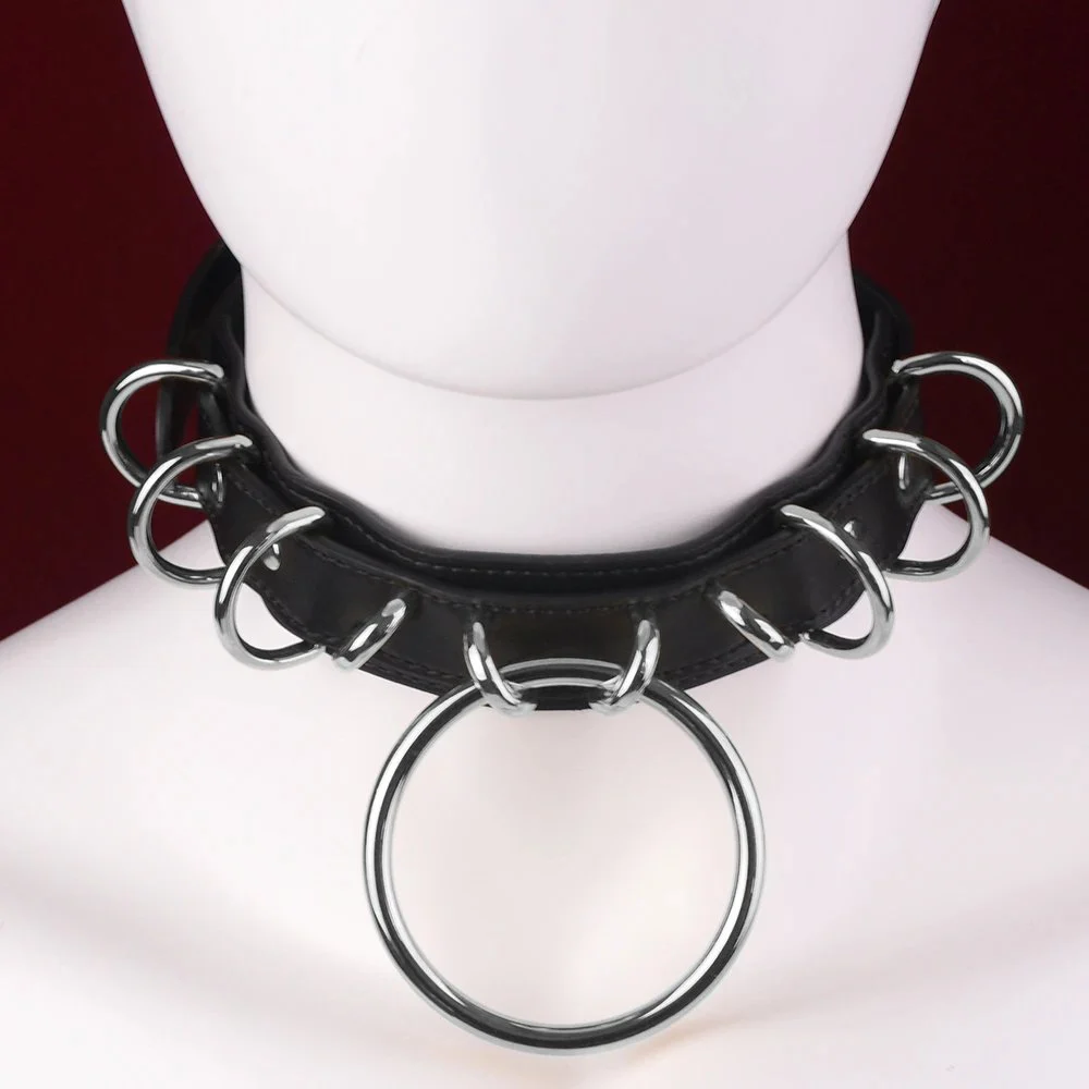 Leather Restraint Collar Suitable for Male and Female Enthusiasts Available in Two Colors Adjustable Collar