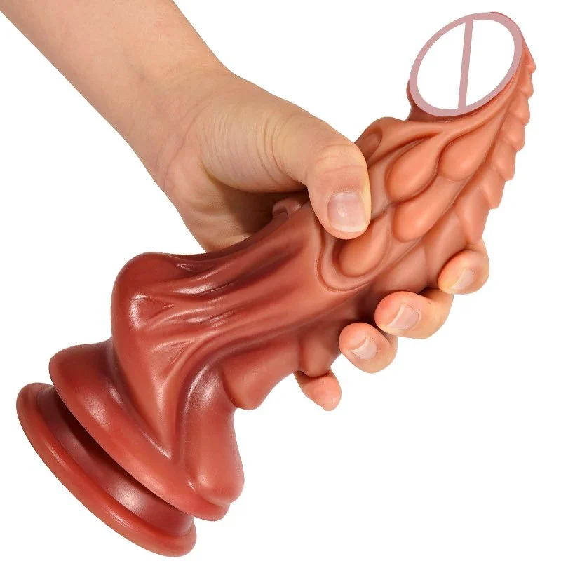 Dragon Liquid Silicone Soft Dildo Sex Toy Manual Gradient Color Vestibular Anal Plug for Men and Women