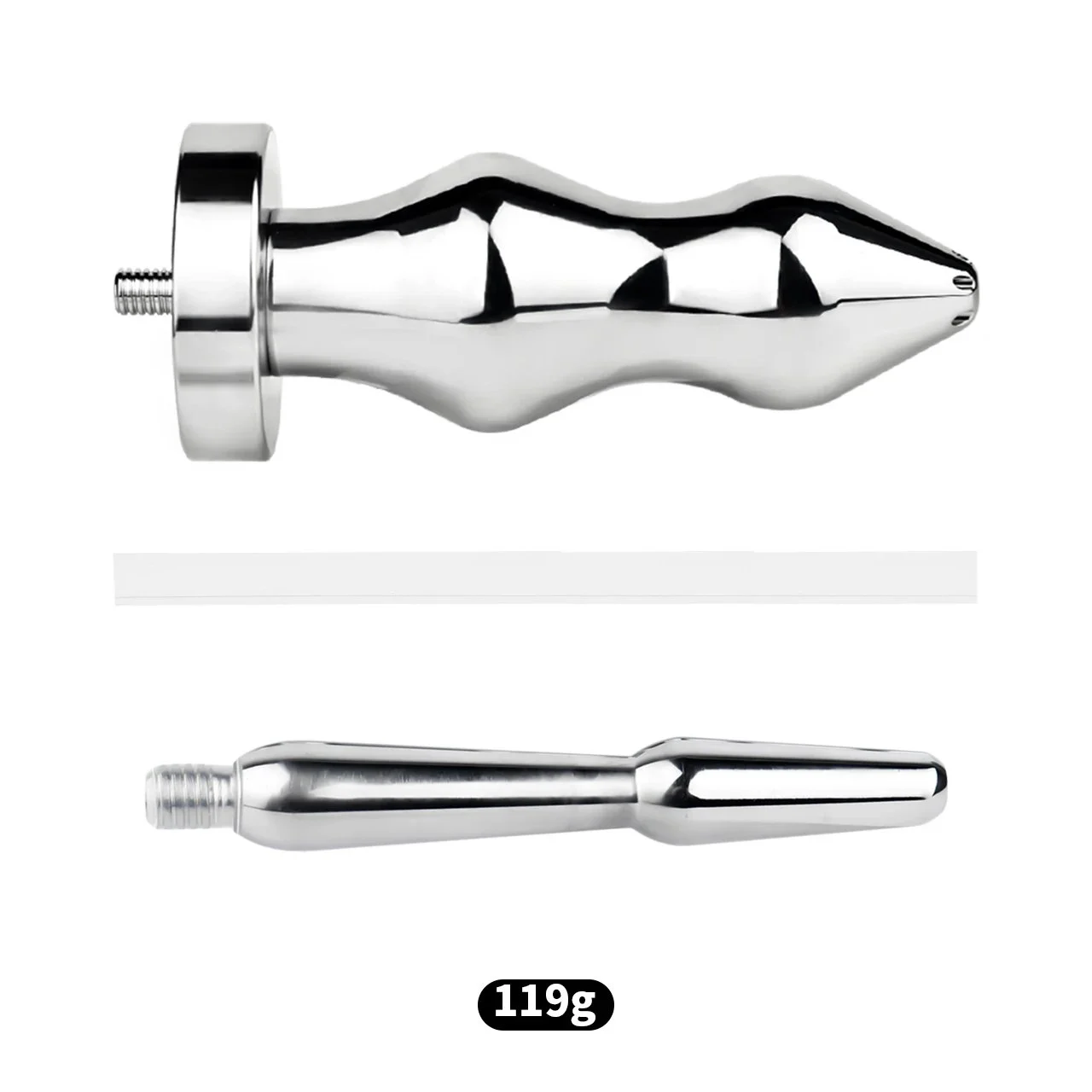 Metal Butt Plug Stainless Steel Butt Plug with Silicone Catheter Male Gay Adult Sex Toys