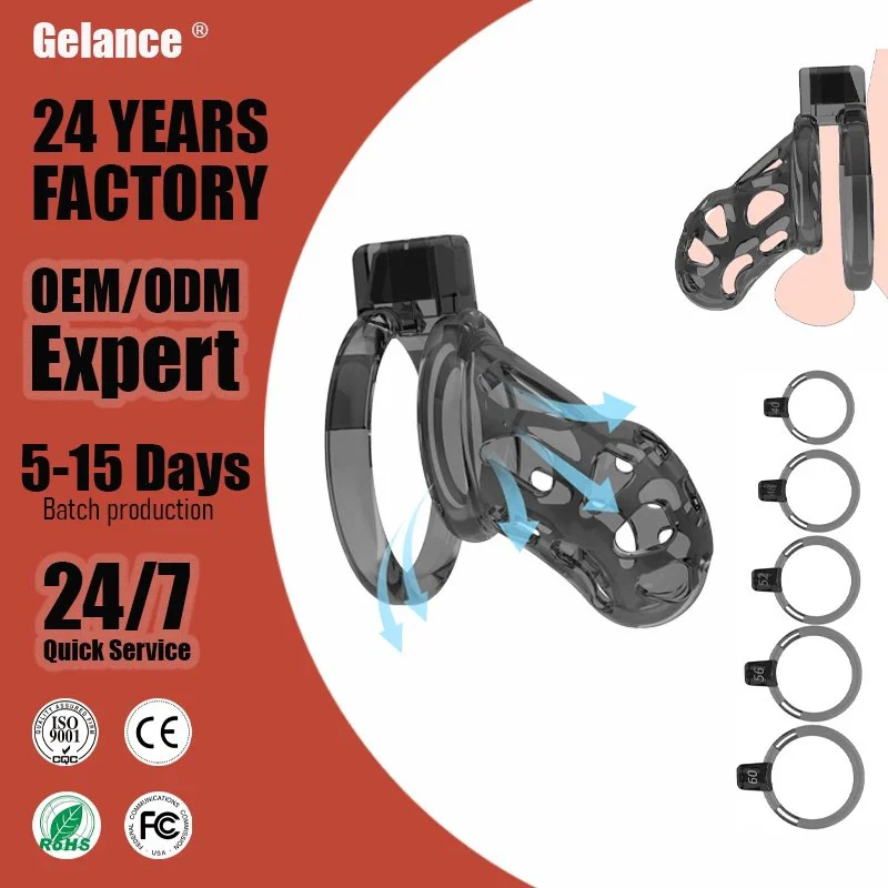 Chastity Cage Men Premium Breathable Waterproof Eco-Friendly 6 Sizes Rings Invisible Lock for Penis Exercise Bondage Gear Adult
