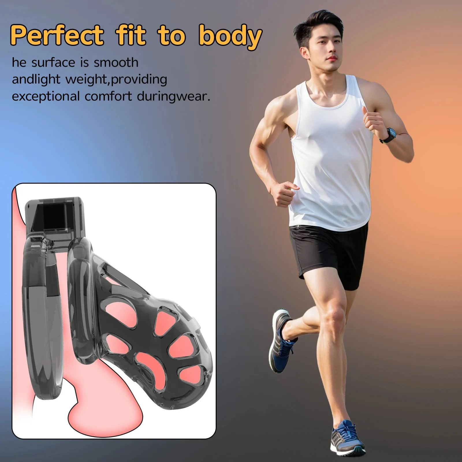 Chastity Cage Men Premium Breathable Waterproof Eco-Friendly 6 Sizes Rings Invisible Lock for Penis Exercise Bondage Gear Adult