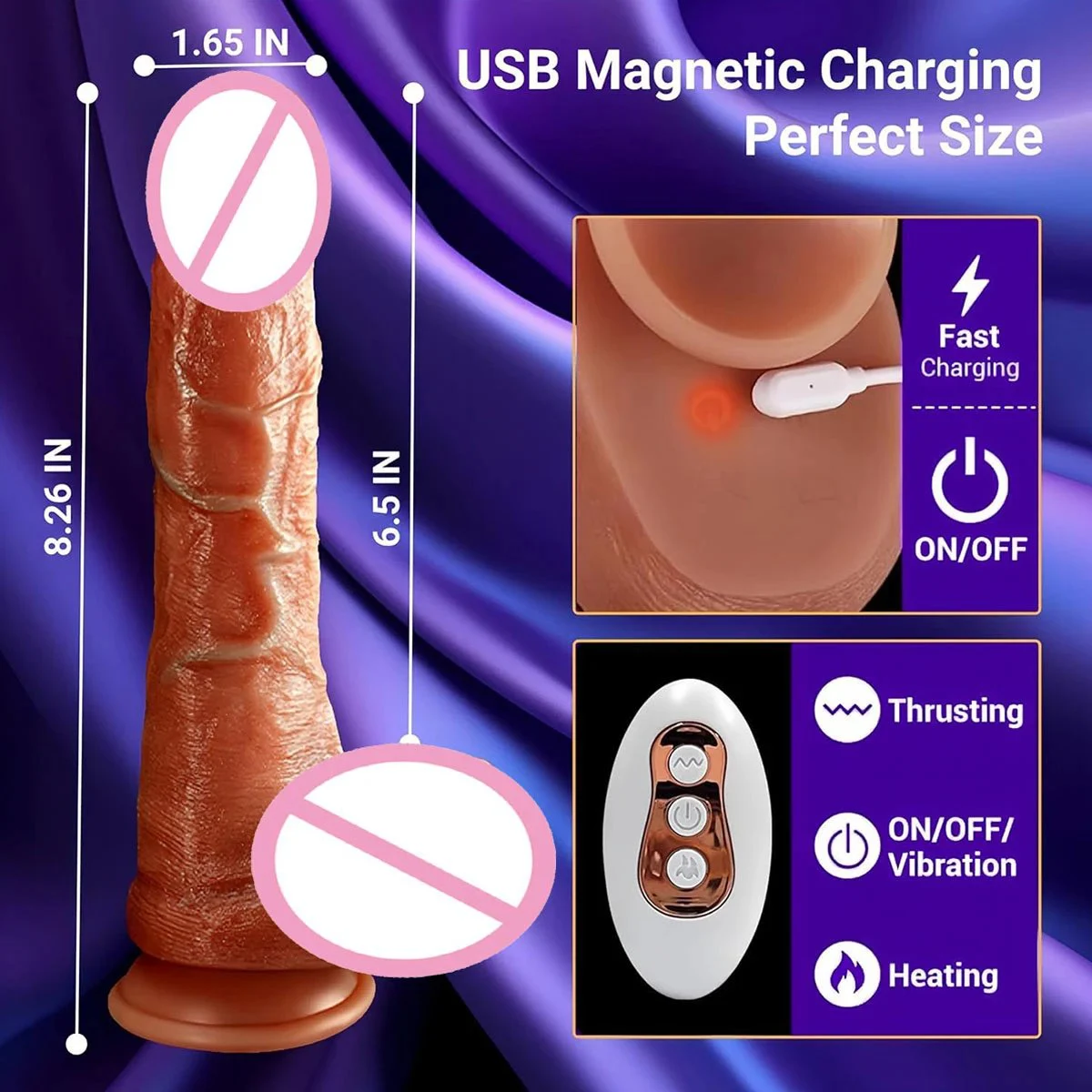 Remote Control Adult Toy Sex Vibrating Dildo Thrusting Heating G Spot Realistic Dildo Penis Women Vibrator for Vagina and Anus