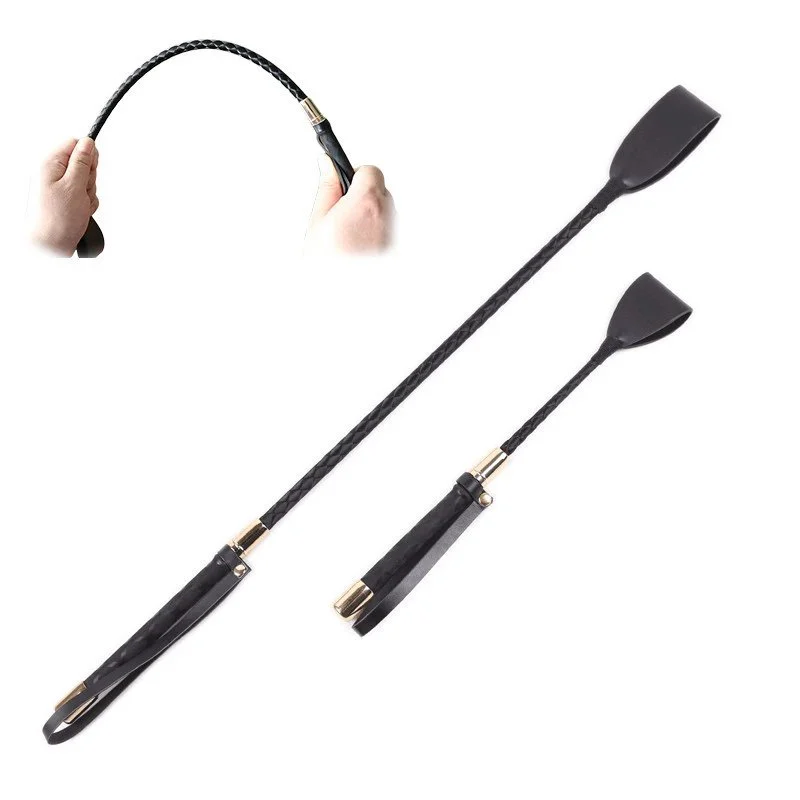 Leather Sexy Horsewhip Pointer Party Show Black Whip Man and Wife Sex Role Playing Sex Toy Couple Game