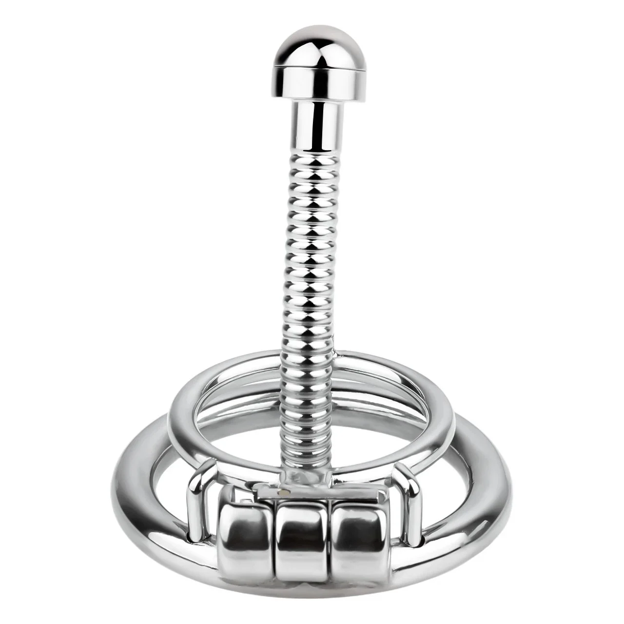 Adult Cock Cages Sex Toy SM 304 Stainless Steel Western Sword Chastity Lock with a Hollow Threaded Catheter 3 Sizes Available