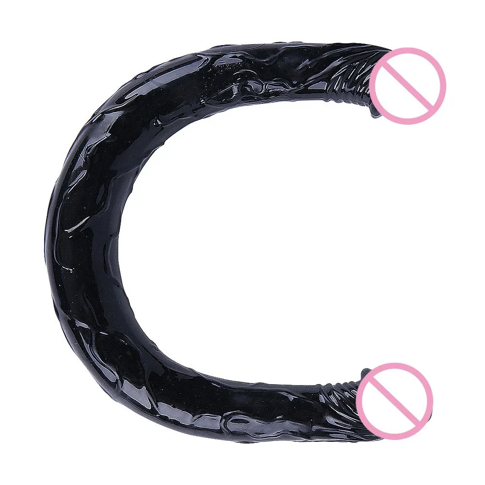 Dual Sensation Silicone Stick Bendable PVC Dual-Head Massager Stimulator Adult Sex Dildo Toy