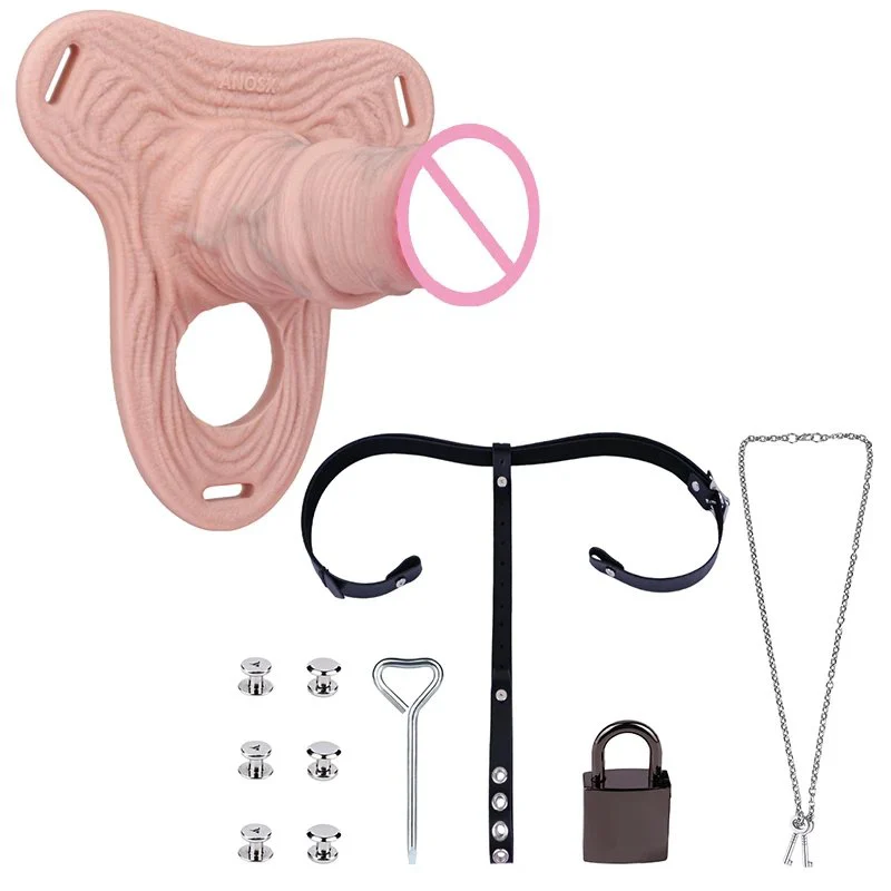 Male Penis Chastity Cages for 2 Types of Restraint Straps Suitable for Male Sex Toys