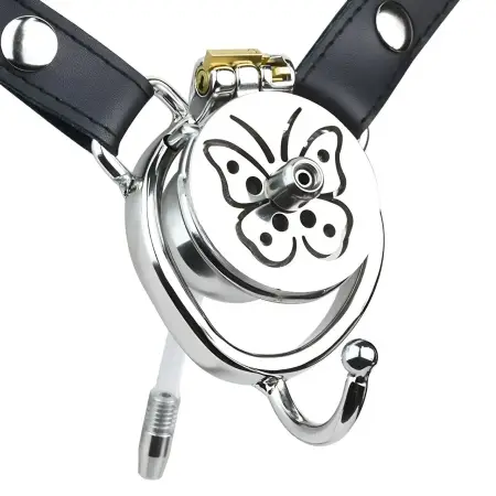 4 Size Male Chastity Device With Catheter and Testicles Brackets Strap on Dildo