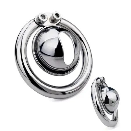 Mini Flat Chastity Cage Sissy Chastity Cage CBT Game Stainless Steel Chastity Devices Cage for Male