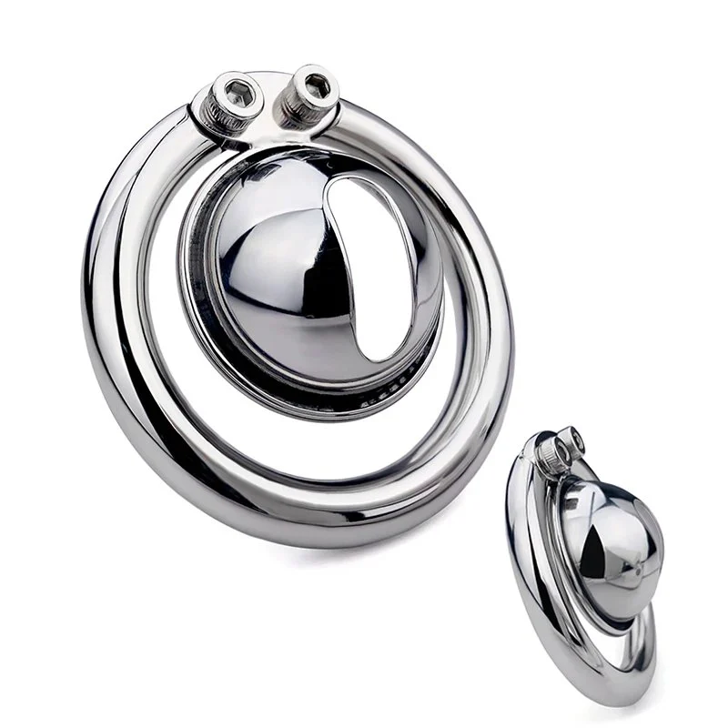 Mini Flat Chastity Cage Sissy Chastity Cage CBT Game Stainless Steel Chastity Devices Cage for Male