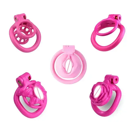5 Style Pink Cock Cages 3D Print Resin ABS Cock Cage Male Chastity Device Penis Cage for BDSM Player