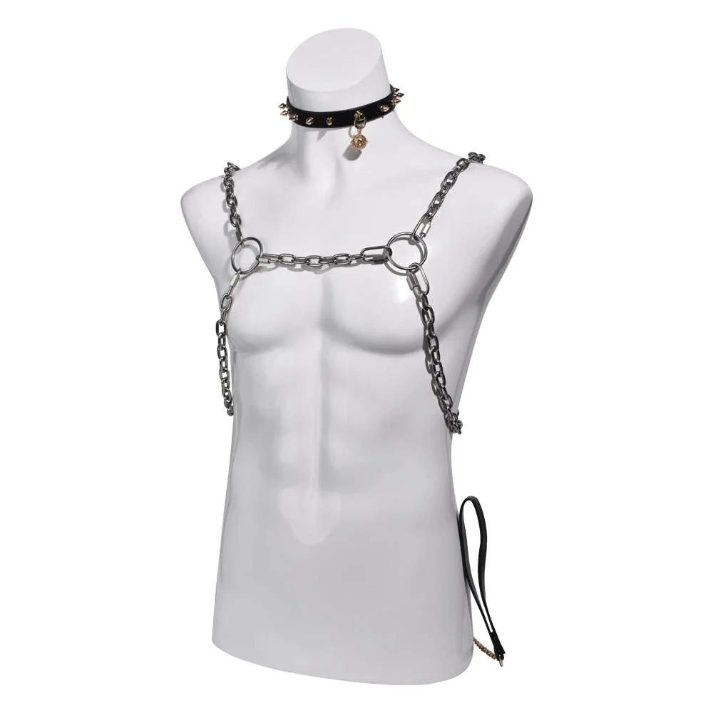 Male Fetish Bondage Set Stainless Steel Male Nipple Clamps Collar Handcuffs Gay Toys Couple Flirting Sex Toys
