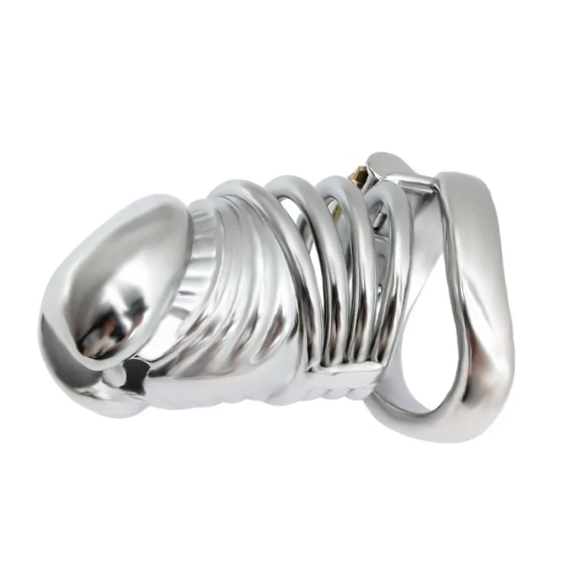 Big Cage 304 Stainless Steel Male Chastity Device Polished Metal Dildo Cock Cage for Man with Hollow Can Ventilate