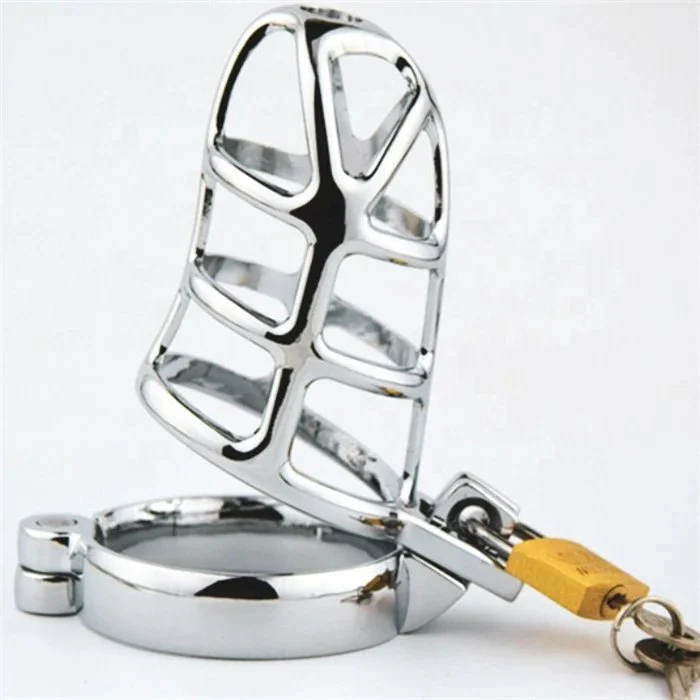 New Arrival Men's Stainless Steel Chastity Lock SM Device Adult Male Chastity Cage