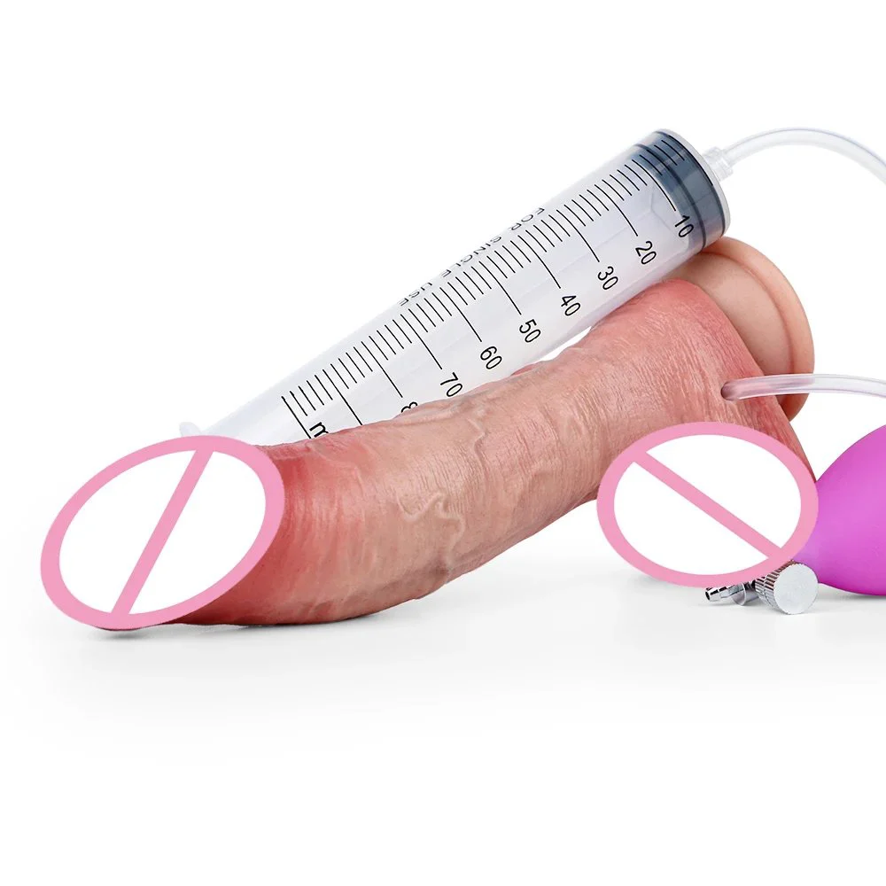 7.8 Inch Inflatable Squirting Dildo G-point Stimulation Penis Liquid Silicone Realistic Orgsm Ejaculation Adult Sex Toys for Women