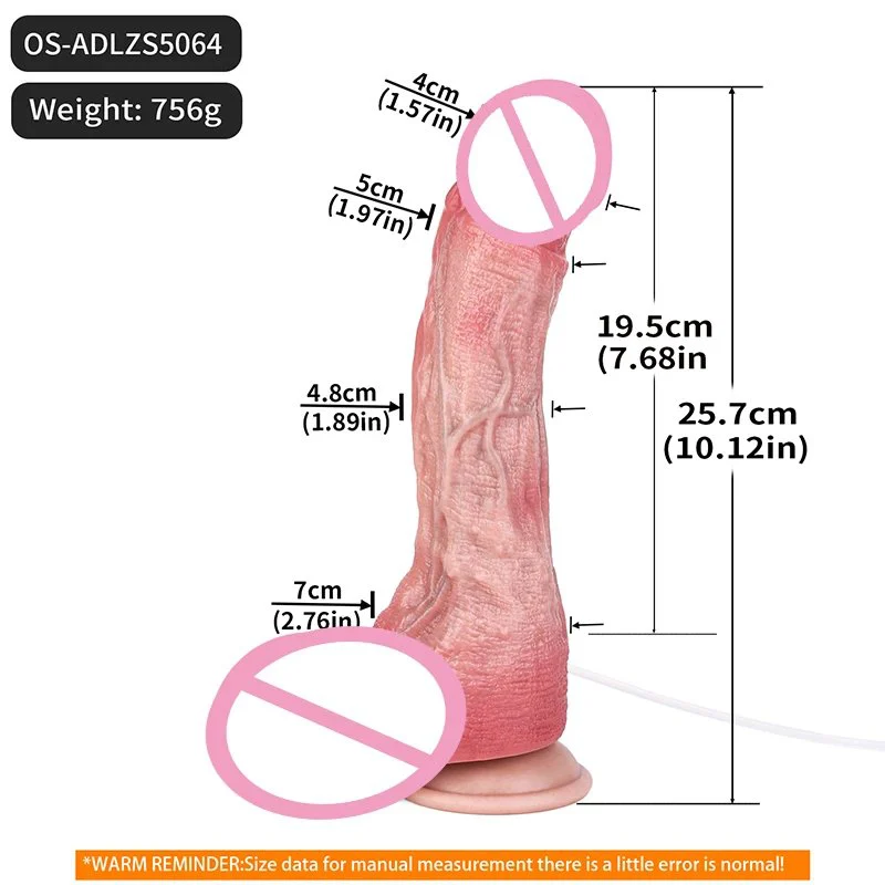 Double-Layer Craftsmanship Simulated Penis with Suction Cup Adult Toy Experience Realistic Squirting Penis