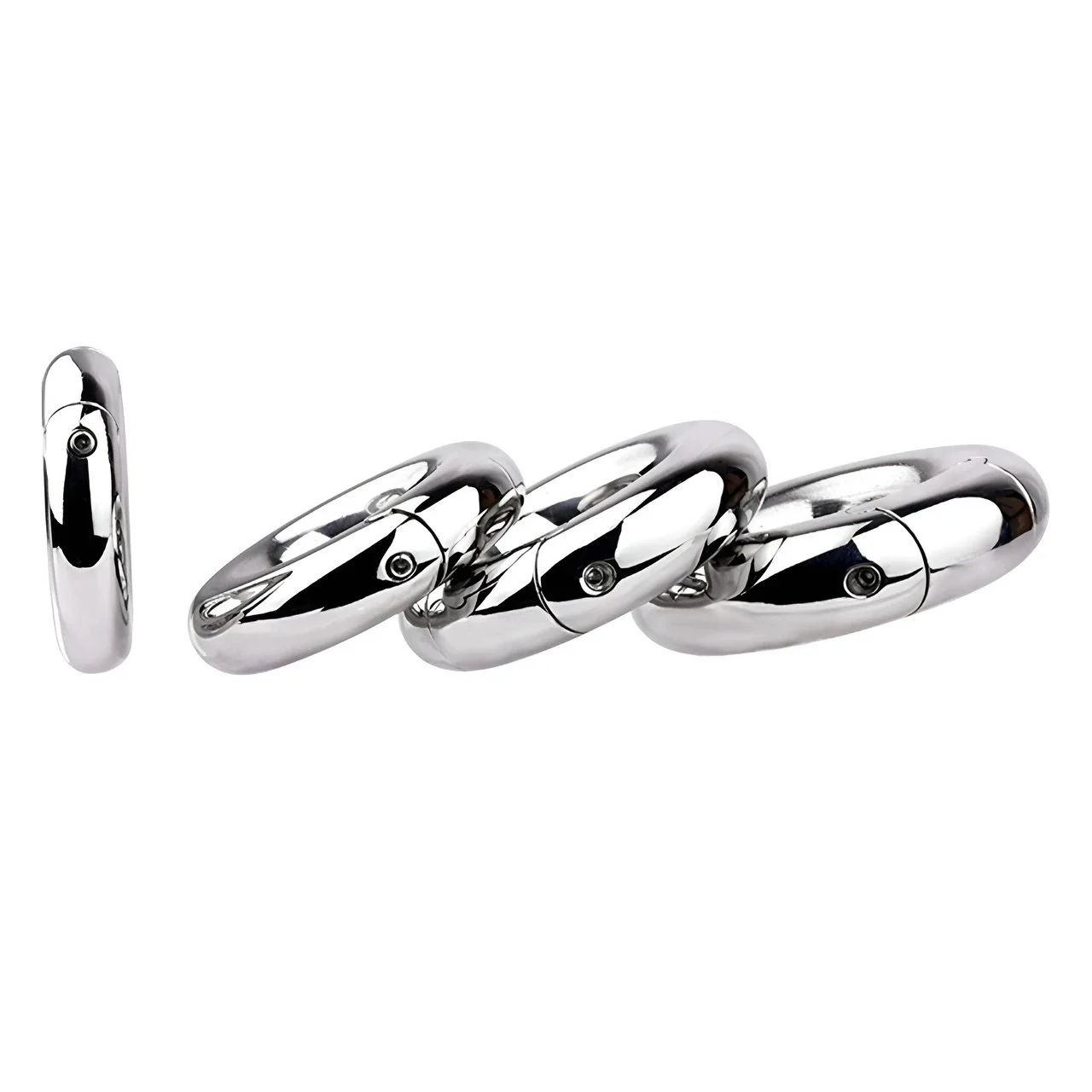 4 Size Heavy Stainless Steel Testicle Stretchers Scrotum Penis Cock Ring Metal Locking Pendant Ball Weight Adult Sex Toys