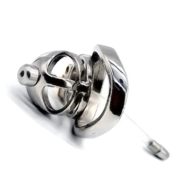 51mm 304 Stainless Steel Male Chastity Device with Catheter Sm Sex Toys Penis Cage with Keyholder Curved Ring Chastity Cage