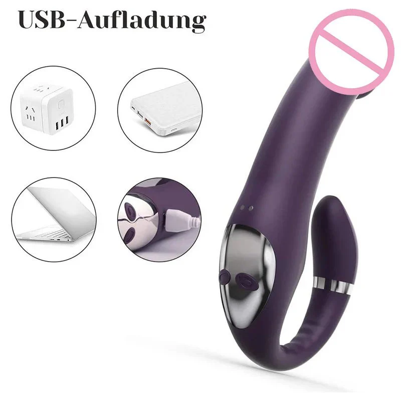 Dual Motors G Spot and Clit Stimulation Double Ended Head Strapless Strap on Dildo Vibrator Women Adult Sex Toy for Women Female