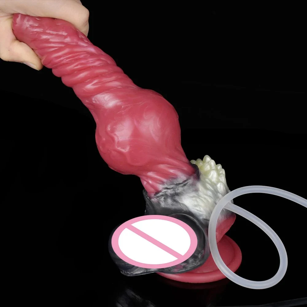 8.26 Inch Silicone Large Squirt Wolf Penis Ejaculation Dildo Sexual Fantasy Anal Sex Toys for Women Men Thick Anal Plug