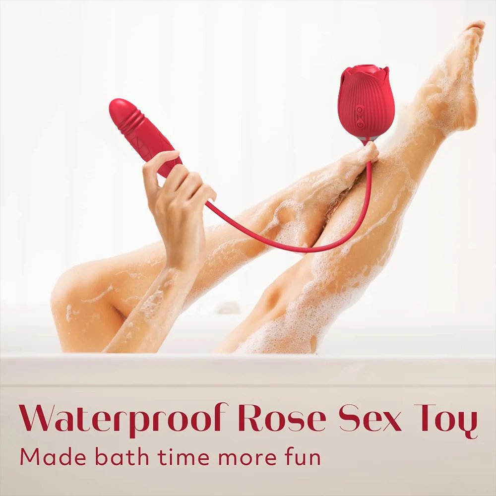 Waterproof Silicone Clitoral Sucking Vibrator Rose Sex Toys Adult Product for Woman