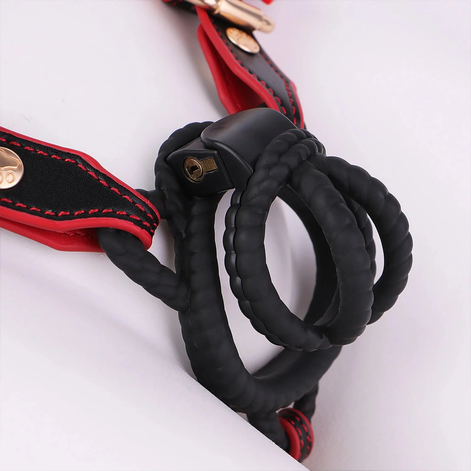 Leather Male Chastity Device Harness,Male Chastity Harness with Anal Plug Ring,chastity Belt with Micro Chastity Cage Men