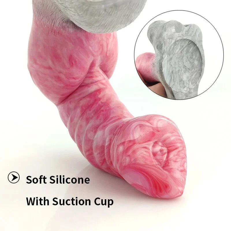 Raw Meat Color Huge Animal Dog Knot Dildo for Women Men With Suction Cup Big Knotted