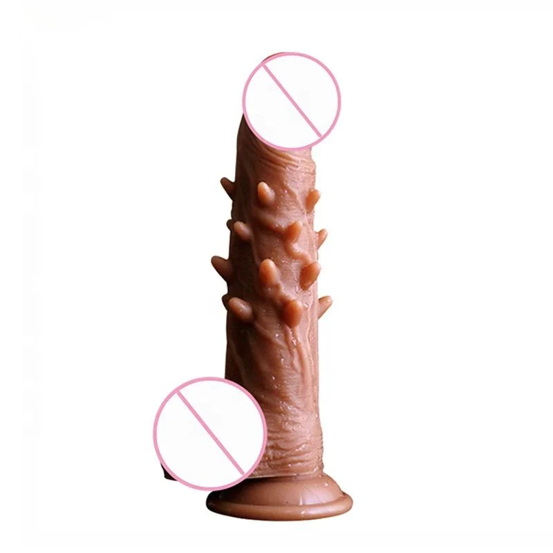 Realistic Grain Dildo Penis Sex Toy Suction Cup Friction G-spot Insert Barbed Cock