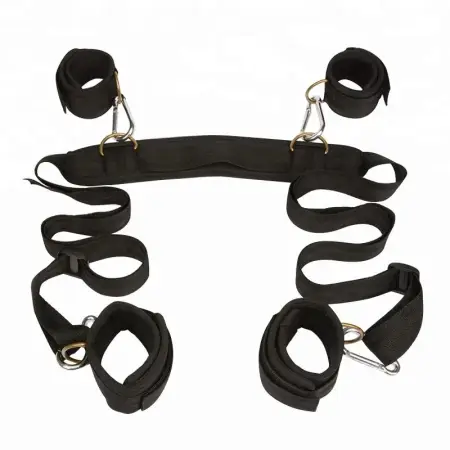Neck Handcuffs Ankle Cuff Straps Leg Open Bed Bondage Adult Games Bondage Restraints Fetish Kit for Women Couple