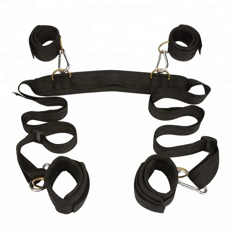 Neck Handcuffs Ankle Cuff Straps Leg Open Bed Bondage Adult Games Bondage Restraints Fetish Kit for Women Couple