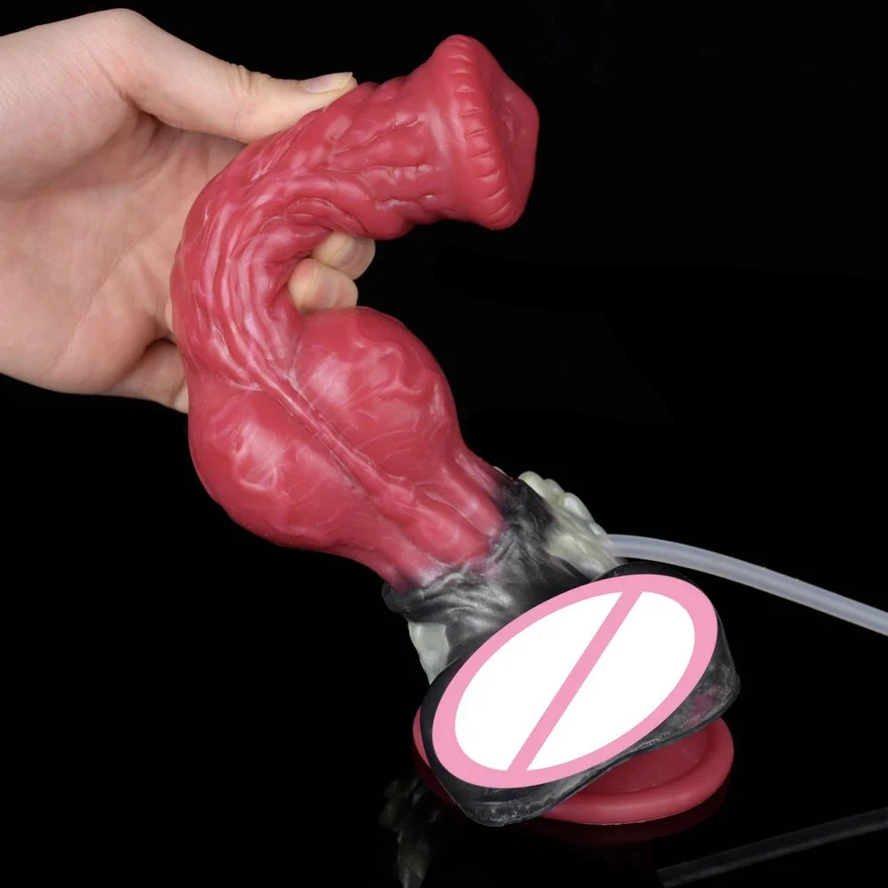 8.26 Inch Silicone Large Squirt Wolf Penis Ejaculation Dildo Sexual Fantasy Anal Sex Toys for Women Men Thick Anal Plug
