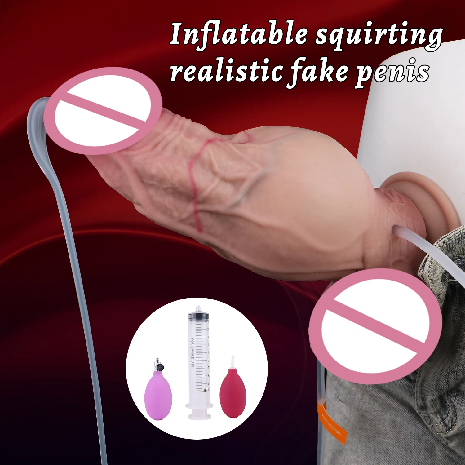 Realistic Inflatable Dildo Inflatable Squirting Dildo Silicone Adult Toys with a Soft Feel and Great Experience