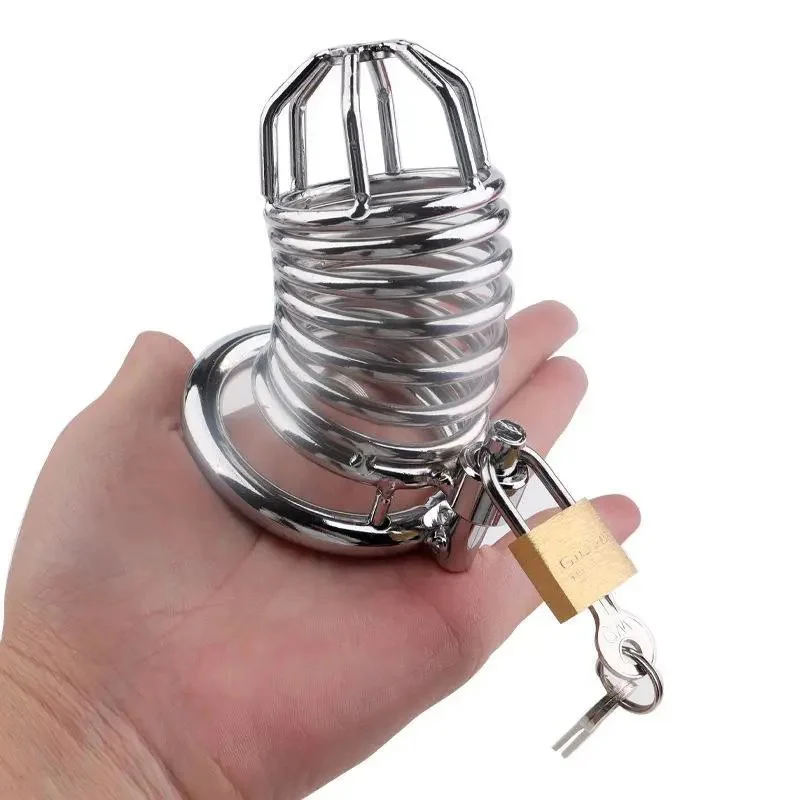 Penis Lock Male Stainless Steel Cock Cage Chastity Device Erotic Bondage Husband Loyalty Big Metal Cock Cage