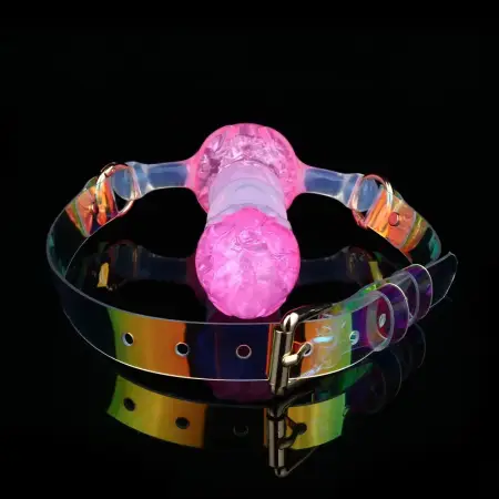 New Fantasy Dildo Mouth Ball Gag Penis Gag Adjustable Strap on Mouth Gag for Adult Bondage Restraints Sex Toy