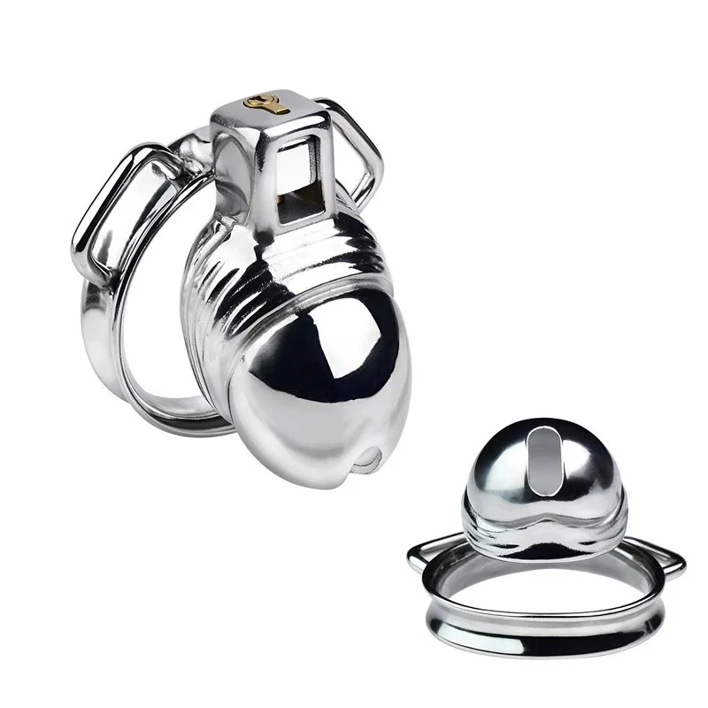 Penis Shaped Chastity Cage Metal Male Chastity Device Sex Toys for Men Cock Lock Cage 304 Stainless Steel Adult Toy