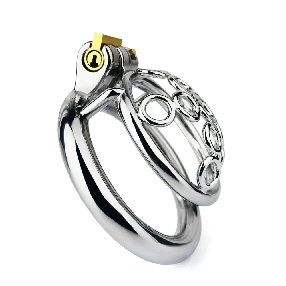Five Star Wheel Hand Forged Spliced Fine Polished Stainless Steel Chastity Lock Male Adjustable Erotic