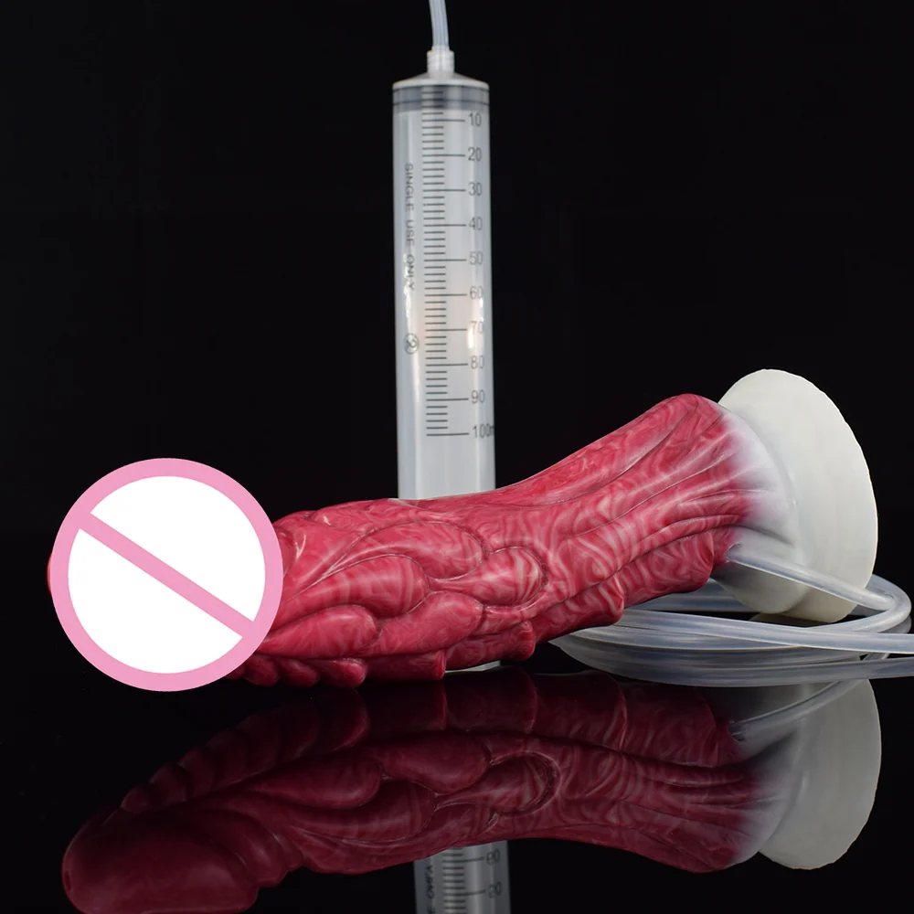 Fantasy Dragon Ejaculating Squirting Silicone Dildo Women Enema Sex Toy Realistic Animal Monster Huge Big Dildo With Suction Cup