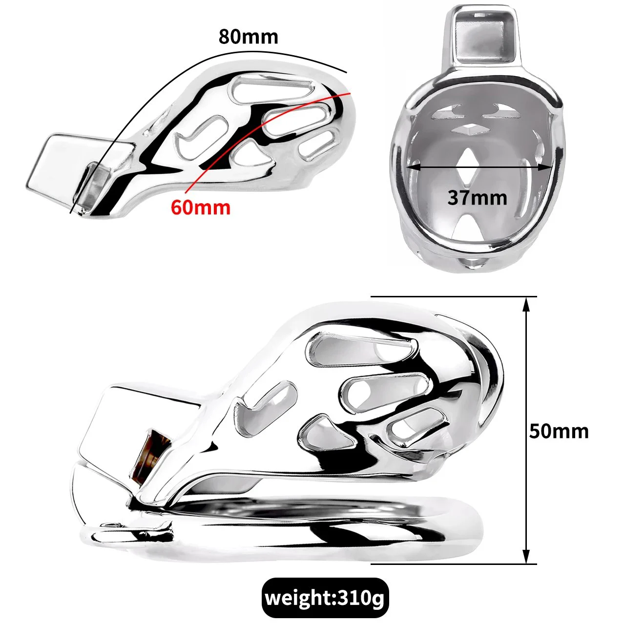 Four Size Male Chastity Device Gay Bird Cage Lock Cock Sex Restraint Ring Stainless Steel Chastity Cage with Wearable Belt