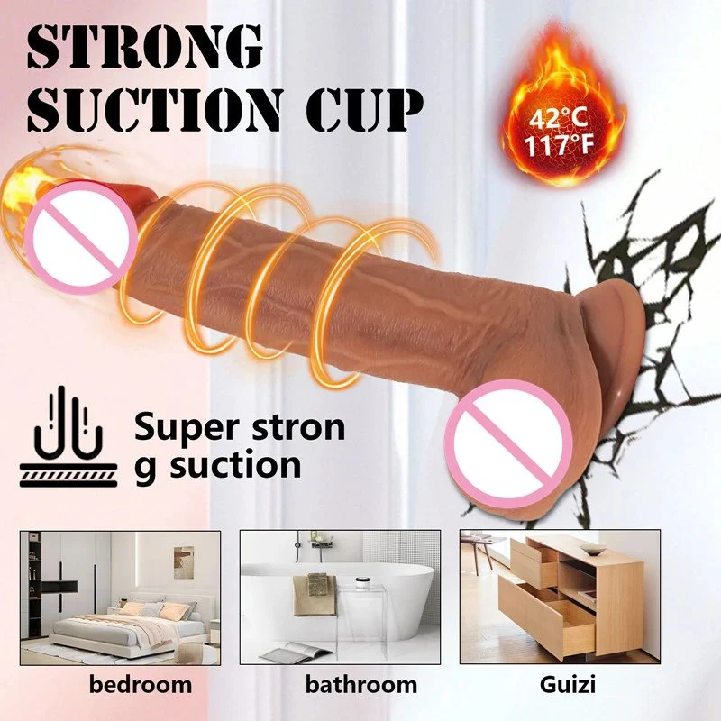 Realistic Silicone 10 Modes Telescopic Heated Remote APP Control Dildo Vibrator Sex Toys for Women