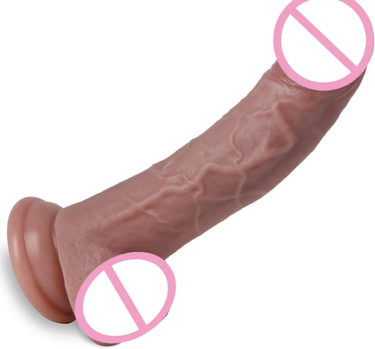 Realistic Silicone Dildo 7.8 Inch Waterproof Soft Strong Suction Cup Hands-Free G-Spot Anal Play Body-Safe Adult Sex Toy