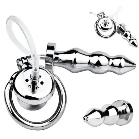 Male Chastity Device Inverted Chastity Cages Metal Small Anal Plug Flat Chastity Cage Male Sex Small Cock Cage