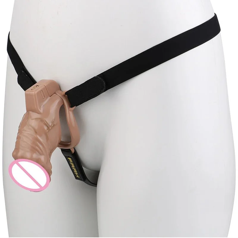 Removable Adult Realistic Penis Chastity Cage with Restraints Resin Material Simulated Skin Color Chastity Cage for Adult Men