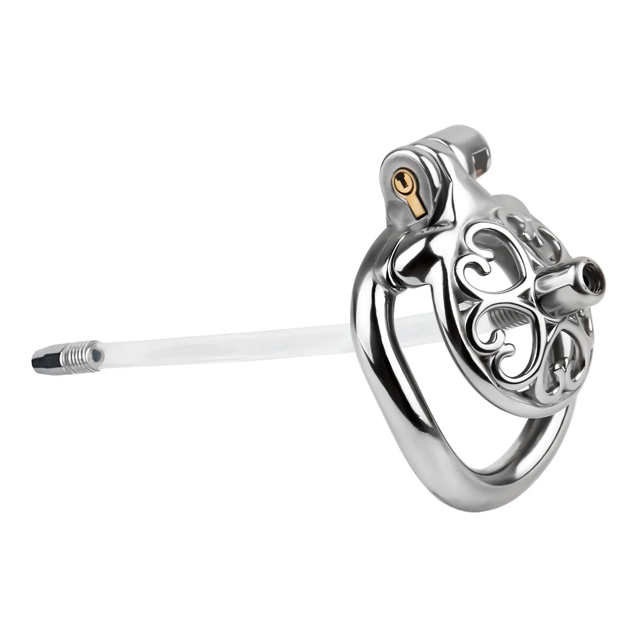Flat Chastity Cage with Silicone Tube, Small Chastity Cage Chastity Devices Male Penis Cage for Men Sex Toys