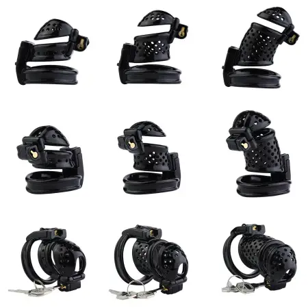 Male Cock Cage Chastity Device Chastity Cock Cage Device with 3 Active Sizes Rings Adult Sex Toy for Men Penis Exercise
