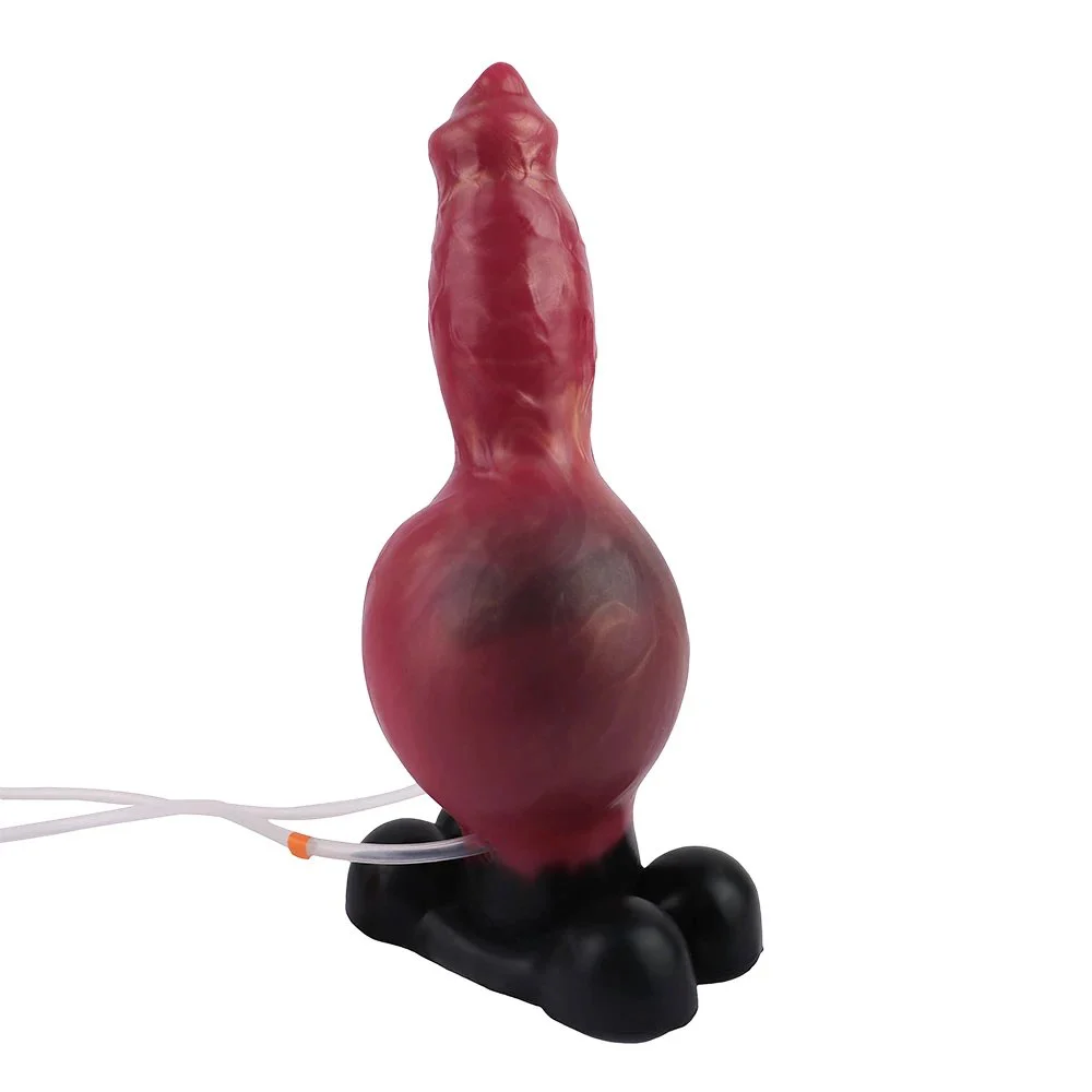 Fantasy Dog Penis Inflatable Water Spray Dildo Soft Silicone Female Masturbator Adult Fun Sex Toys