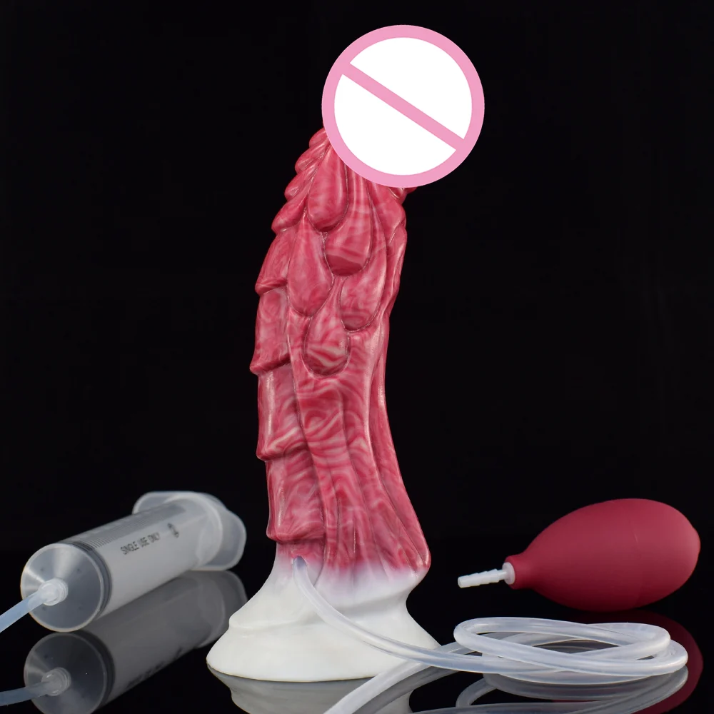 Fantasy Dragon Ejaculating Squirting Silicone Dildo Women Enema Sex Toy Realistic Animal Monster Huge Big Dildo With Suction Cup